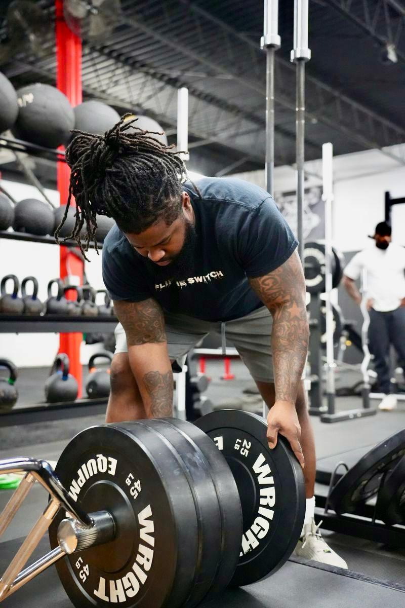 Athlete with weights